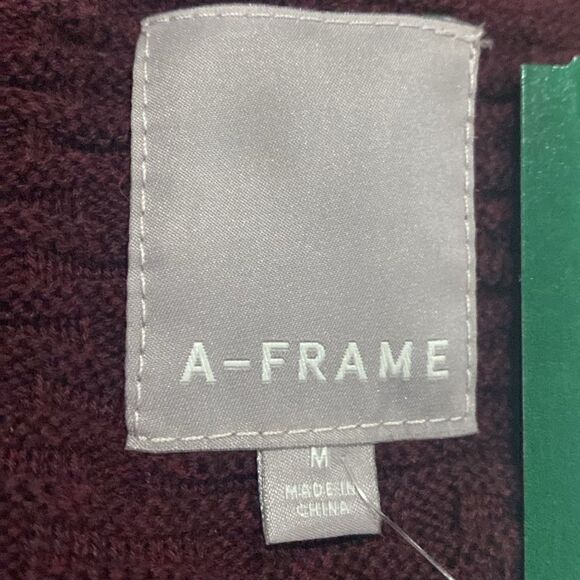 A-Frame Simon Brick Crewneck Sweater Burgundy Size M - Picture 4 of 6